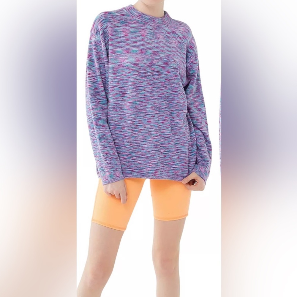 Urban Outfitters - Oversized Colorful Space Dye Crewneck Long Sleeve Sweater SM